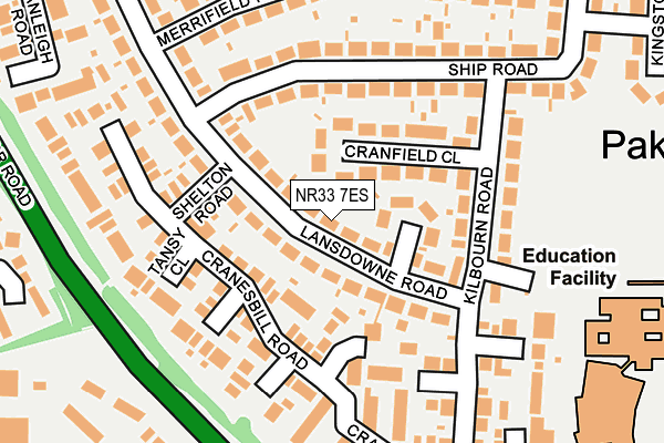 NR33 7ES map - OS OpenMap – Local (Ordnance Survey)