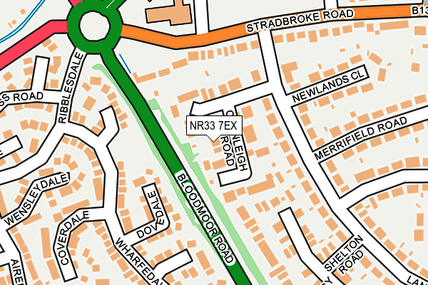NR33 7EX map - OS OpenMap – Local (Ordnance Survey)