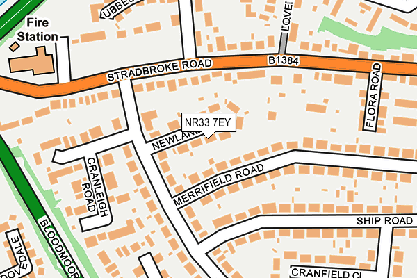 NR33 7EY map - OS OpenMap – Local (Ordnance Survey)