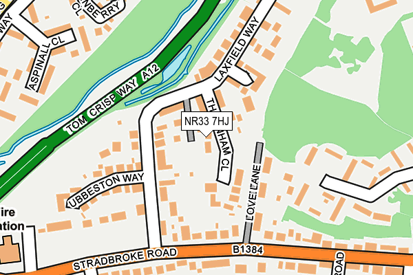 NR33 7HJ map - OS OpenMap – Local (Ordnance Survey)