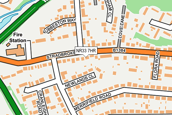 NR33 7HR map - OS OpenMap – Local (Ordnance Survey)