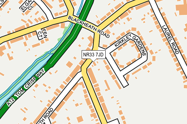 NR33 7JD map - OS OpenMap – Local (Ordnance Survey)