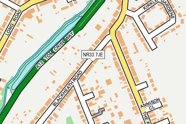 NR33 7JE map - OS OpenMap – Local (Ordnance Survey)