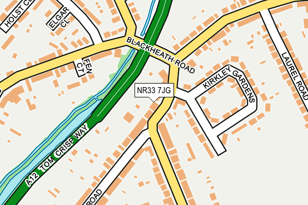 NR33 7JG map - OS OpenMap – Local (Ordnance Survey)