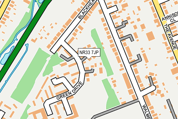 NR33 7JP map - OS OpenMap – Local (Ordnance Survey)