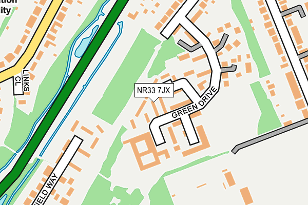 NR33 7JX map - OS OpenMap – Local (Ordnance Survey)