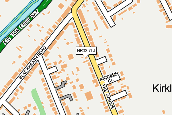 NR33 7LJ map - OS OpenMap – Local (Ordnance Survey)