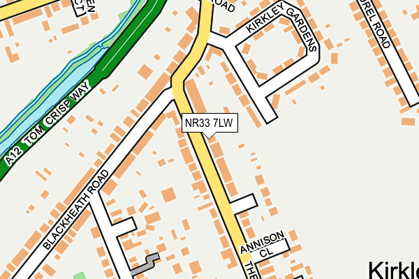 NR33 7LW map - OS OpenMap – Local (Ordnance Survey)