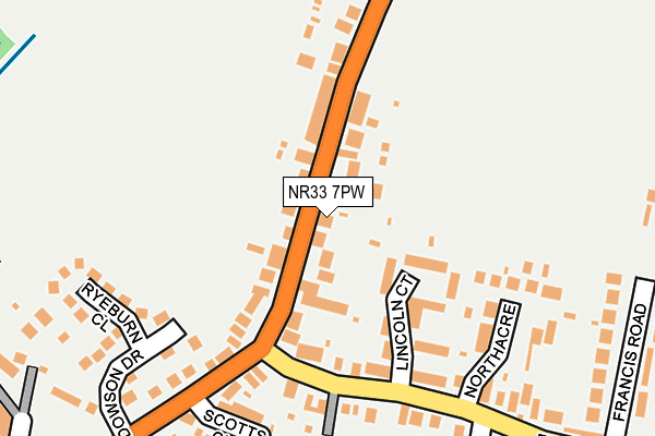 NR33 7PW map - OS OpenMap – Local (Ordnance Survey)