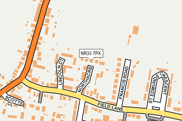 NR33 7PX map - OS OpenMap – Local (Ordnance Survey)