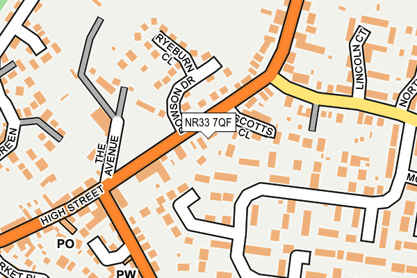 NR33 7QF map - OS OpenMap – Local (Ordnance Survey)