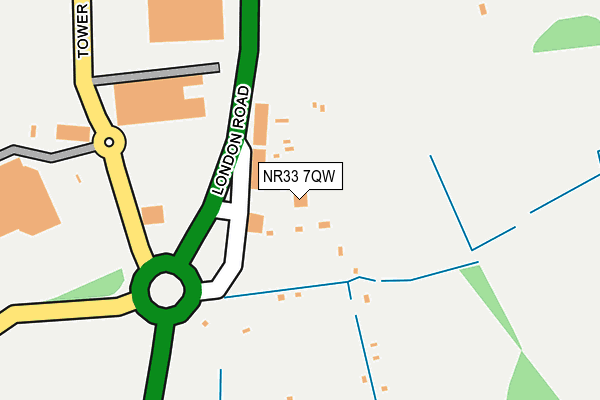 NR33 7QW map - OS OpenMap – Local (Ordnance Survey)