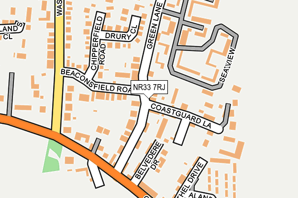 NR33 7RJ map - OS OpenMap – Local (Ordnance Survey)