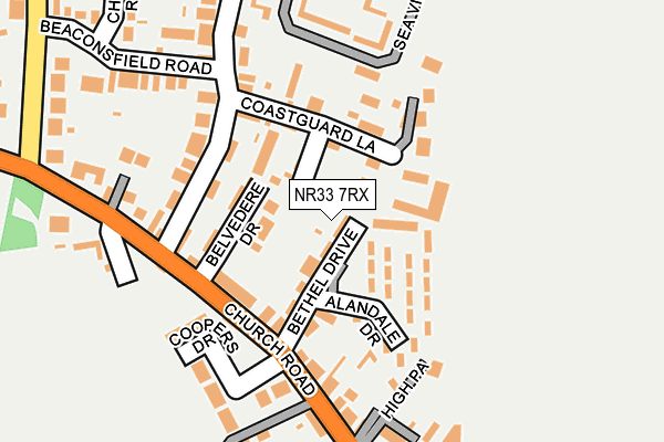 NR33 7RX map - OS OpenMap – Local (Ordnance Survey)