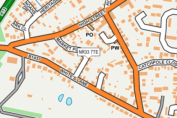 NR33 7TE map - OS OpenMap – Local (Ordnance Survey)