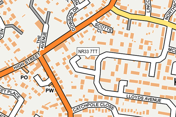 NR33 7TT map - OS OpenMap – Local (Ordnance Survey)