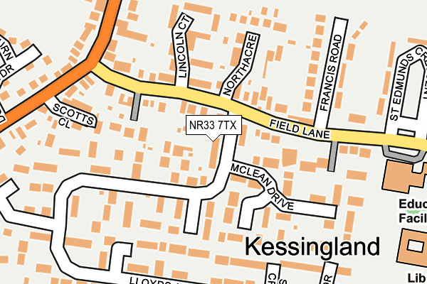 NR33 7TX map - OS OpenMap – Local (Ordnance Survey)