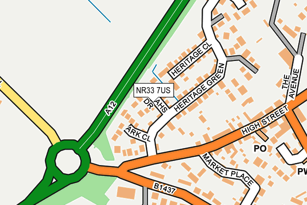 NR33 7US map - OS OpenMap – Local (Ordnance Survey)