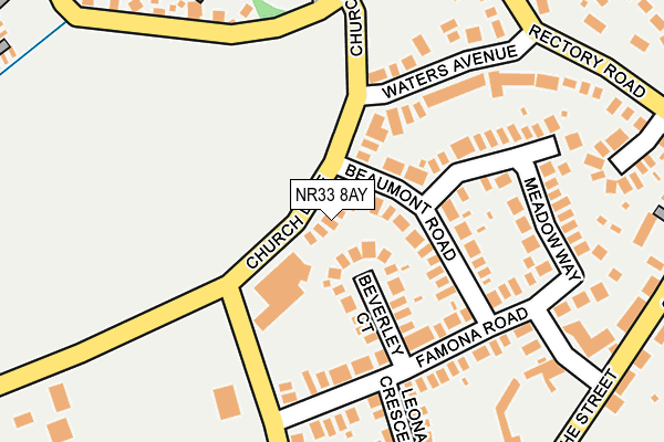 NR33 8AY map - OS OpenMap – Local (Ordnance Survey)
