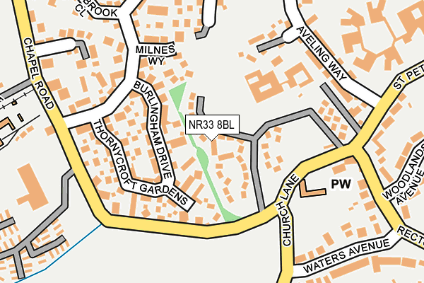 NR33 8BL map - OS OpenMap – Local (Ordnance Survey)
