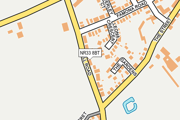 NR33 8BT map - OS OpenMap – Local (Ordnance Survey)