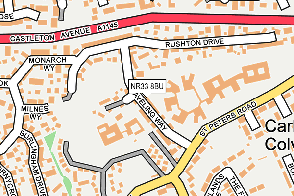 NR33 8BU map - OS OpenMap – Local (Ordnance Survey)