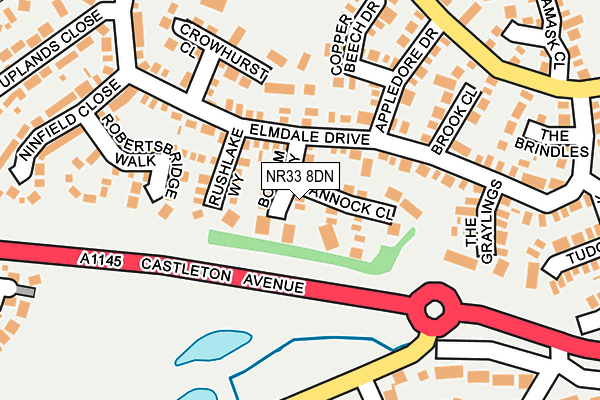 NR33 8DN map - OS OpenMap – Local (Ordnance Survey)
