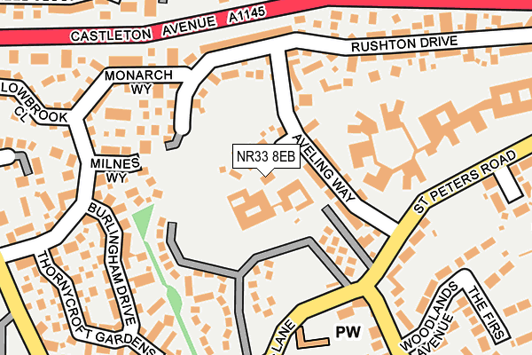 NR33 8EB map - OS OpenMap – Local (Ordnance Survey)