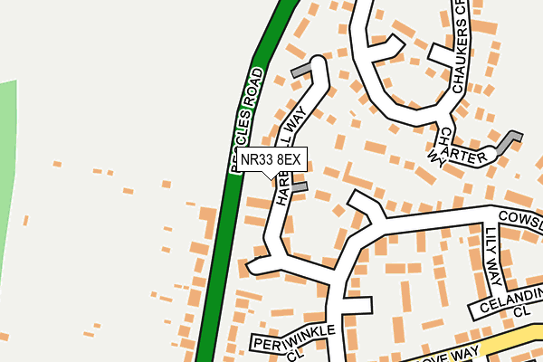 NR33 8EX map - OS OpenMap – Local (Ordnance Survey)