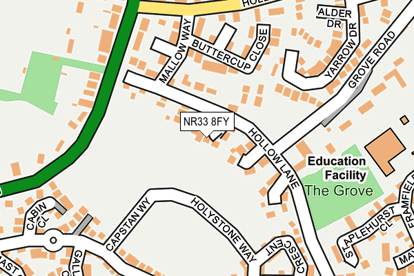 NR33 8FY map - OS OpenMap – Local (Ordnance Survey)