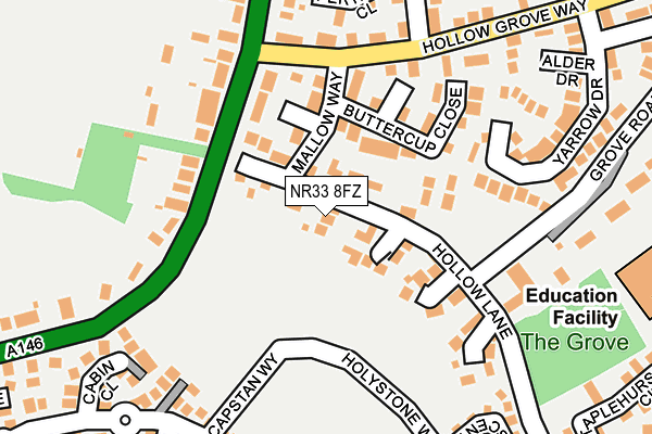 NR33 8FZ map - OS OpenMap – Local (Ordnance Survey)