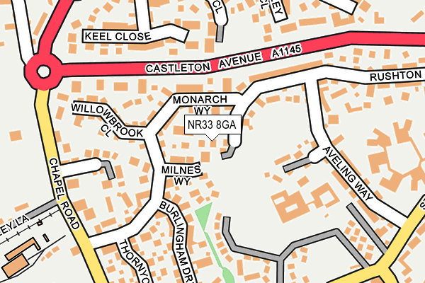 NR33 8GA map - OS OpenMap – Local (Ordnance Survey)