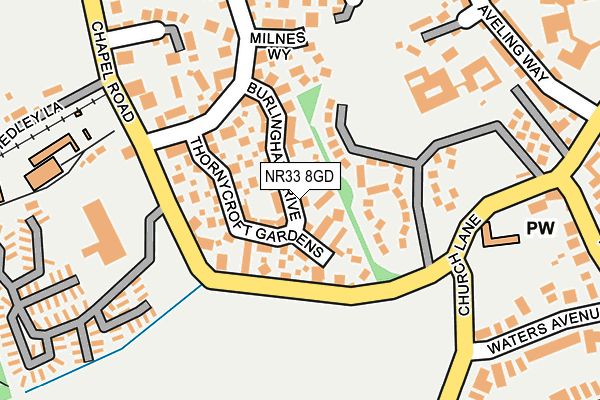 NR33 8GD map - OS OpenMap – Local (Ordnance Survey)
