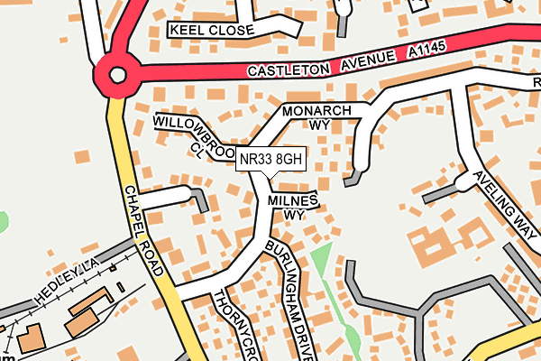 NR33 8GH map - OS OpenMap – Local (Ordnance Survey)