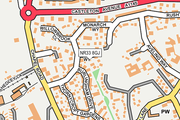 NR33 8GJ map - OS OpenMap – Local (Ordnance Survey)