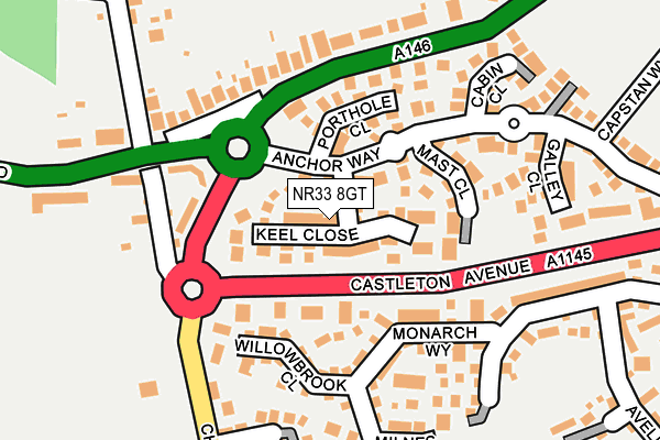NR33 8GT map - OS OpenMap – Local (Ordnance Survey)