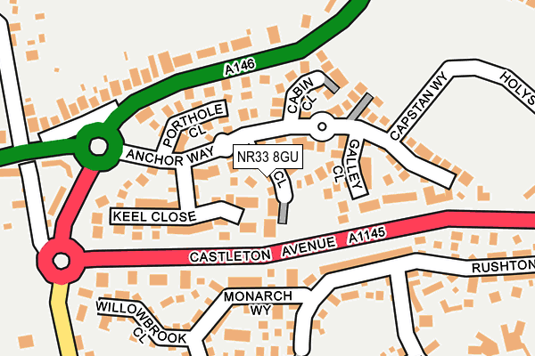 NR33 8GU map - OS OpenMap – Local (Ordnance Survey)
