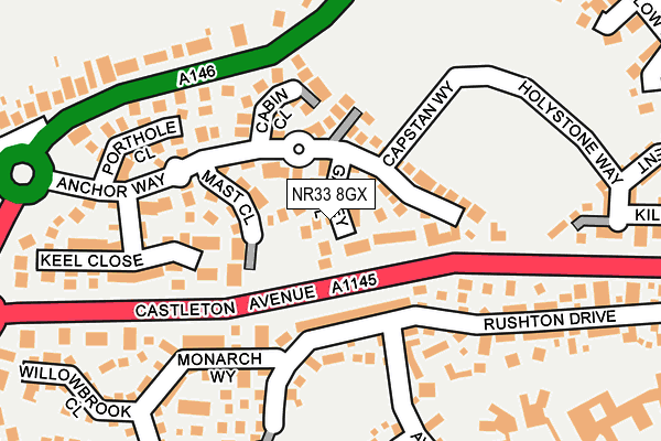 NR33 8GX map - OS OpenMap – Local (Ordnance Survey)
