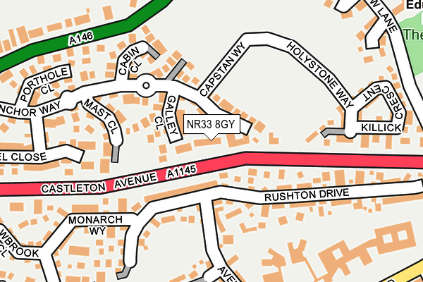 NR33 8GY map - OS OpenMap – Local (Ordnance Survey)
