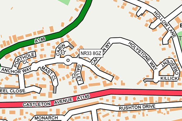 NR33 8GZ map - OS OpenMap – Local (Ordnance Survey)