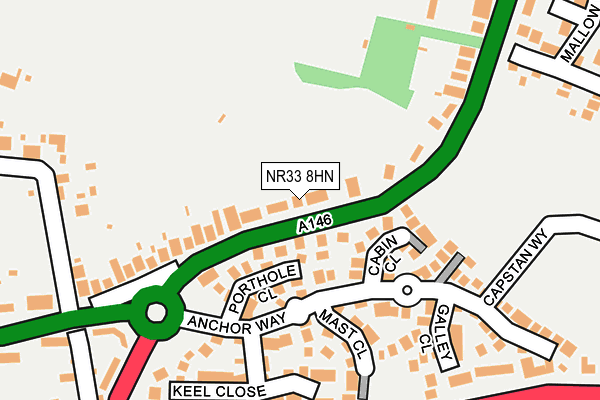 NR33 8HN map - OS OpenMap – Local (Ordnance Survey)