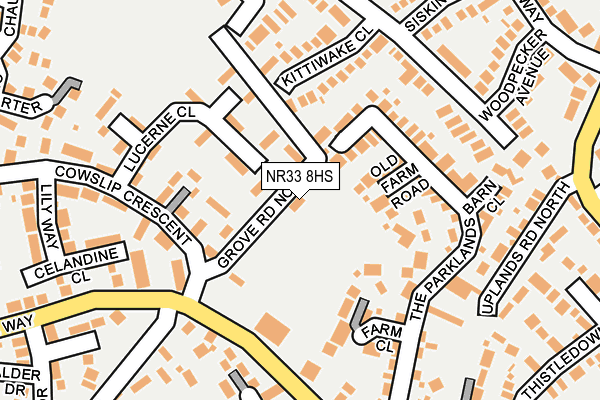 NR33 8HS map - OS OpenMap – Local (Ordnance Survey)