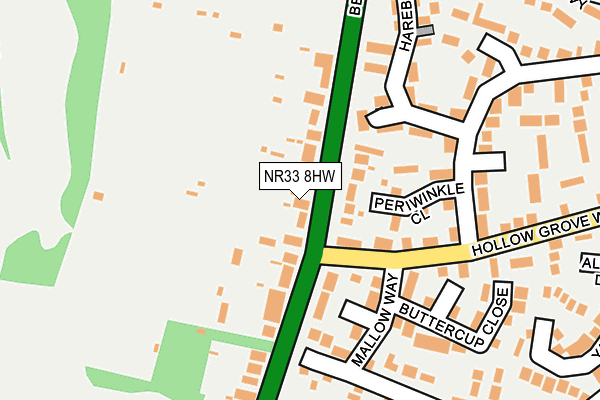 NR33 8HW map - OS OpenMap – Local (Ordnance Survey)