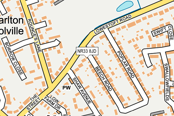 NR33 8JD map - OS OpenMap – Local (Ordnance Survey)