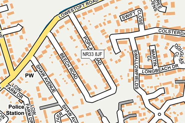NR33 8JF map - OS OpenMap – Local (Ordnance Survey)