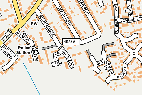 NR33 8JJ map - OS OpenMap – Local (Ordnance Survey)