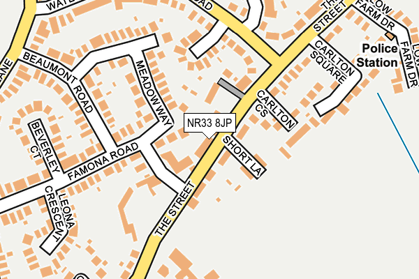 NR33 8JP map - OS OpenMap – Local (Ordnance Survey)