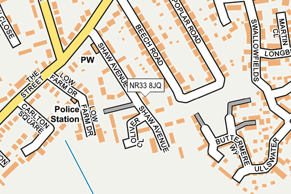 NR33 8JQ map - OS OpenMap – Local (Ordnance Survey)