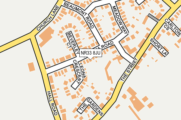 NR33 8JU map - OS OpenMap – Local (Ordnance Survey)