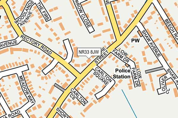 NR33 8JW map - OS OpenMap – Local (Ordnance Survey)